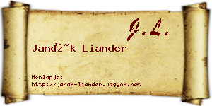 Janák Liander névjegykártya